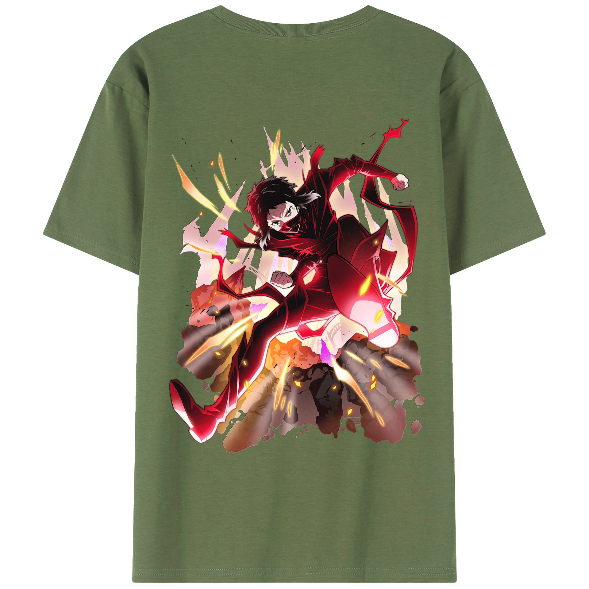 （画像用） 文豪ストレイドッグス Bungo Stray Dogs 綿100％ メンズ半袖Tシャツ（バックプリント） 通気性